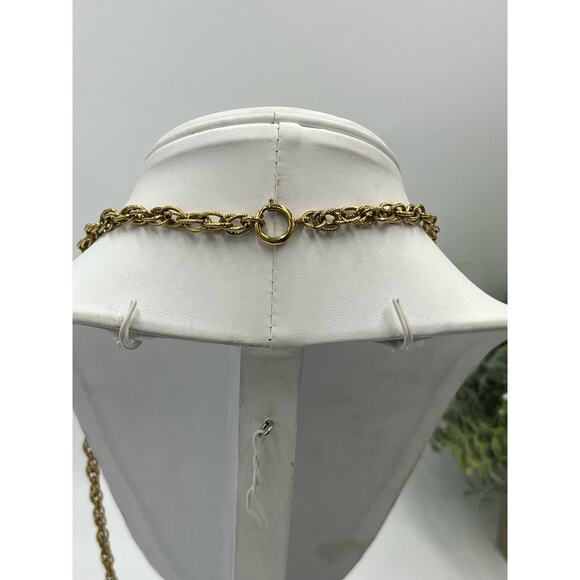 Multicolor Blue Yellow Green Multi stone Gold Tone Cross Long Pendant Necklace - Picture 5 of 8